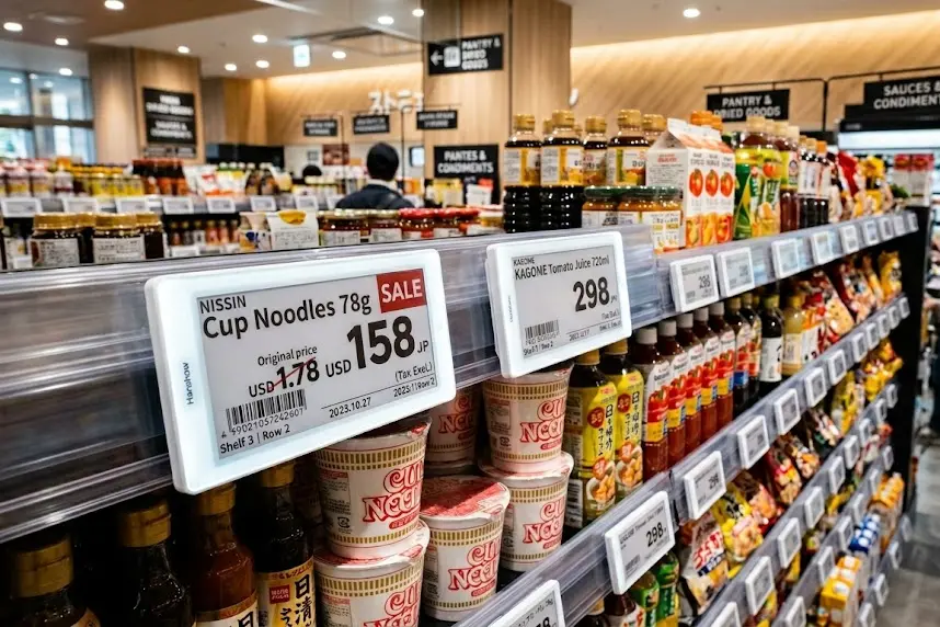 Electronic Shelf Labels vs Paper Labels: Ib qho piv txwv rau cov khw muag khoom