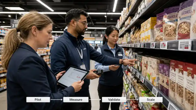 Electronic Shelf Label Pilot Checklist: 12 KPIs Ua Ntej Chain -Wide Rollout
