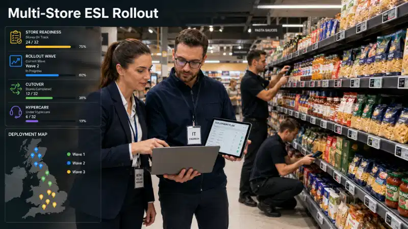 Electronic Shelf Label Rollout Plan rau Ntau-Khoom Muag Khoom